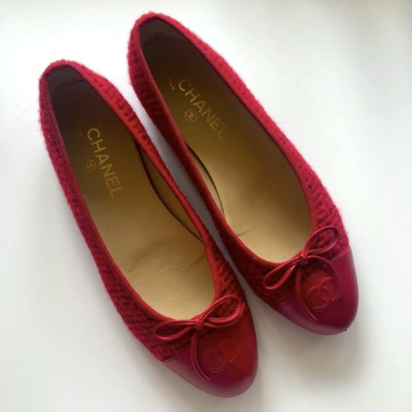 Red Leather Flats